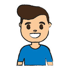 cartoon man smiling icon over white background vector illustration