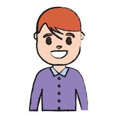 cartoon man smiling icon over white background vector illustration