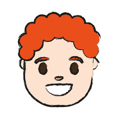 cartoon man face icon over white background colorful design vector illustration