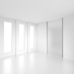 Modern Interior Design. White Hall Concept