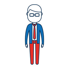 cartoon businessman icon over white background colorful design vector illustration