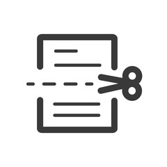 office paper and scissors  line icon