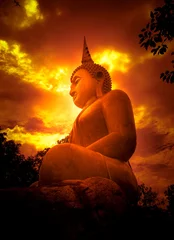 Fotobehang Boeddha Big Buddha and light