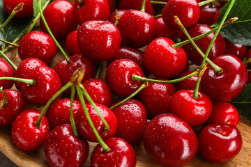 Fresh ripe cherries, close up