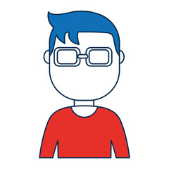 man wearing glasses icon over white background vector illustration