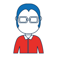 man wearing glasses icon over white background vector illustration