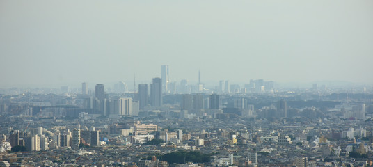 日本の都市景観「東京都内から望む横浜みなとみらい２１などの風景」