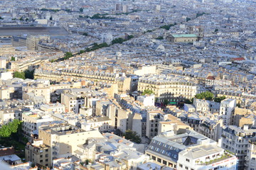 sunny day with white buildings city top view in france 