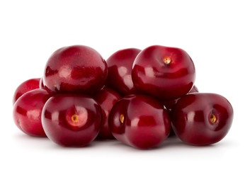 Sweet cherry berries isolated on white background cutout