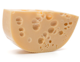 Cheese block isolated on white background cutout