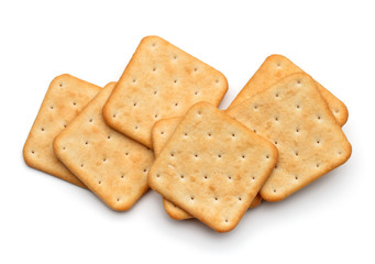 Dry cracker cookies isolated on white background cutout