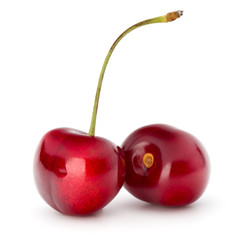 Sweet cherry berries isolated on white background cutout