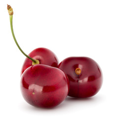 Sweet cherry berries isolated on white background cutout