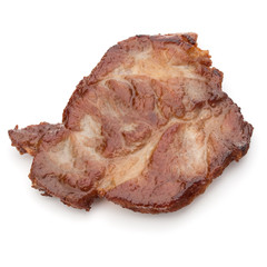 Cooked fried pork meat isolated on white background cutout