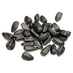 Sunflower seeds  isolated on white background close up