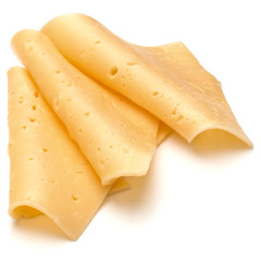 cheese slices isolated on white background cutout