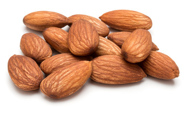 almond nuts isolated on white background close up