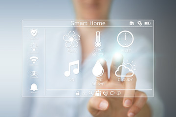 Businesswoman eco house concept 3D rendering