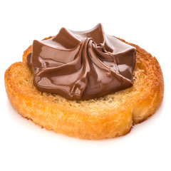 sandwich with chocolate cream isolated on white background cutout
