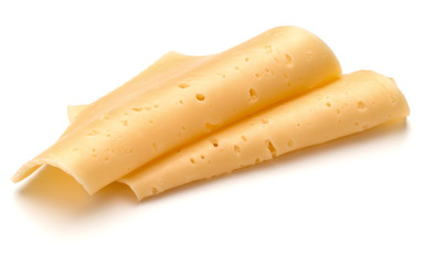 cheese slices isolated on white background cutout