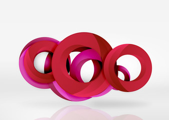 Modern 3d ring vector abstract background