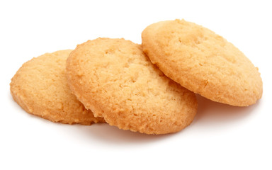 short pastry cookies isolated on white background