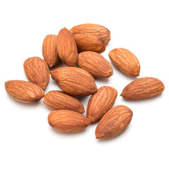 almond nuts isolated on white background close up