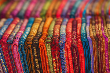 Textile products in the store