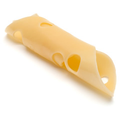  one Cheese slice isolated on white background