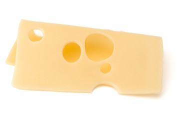  one Cheese slice isolated on white background