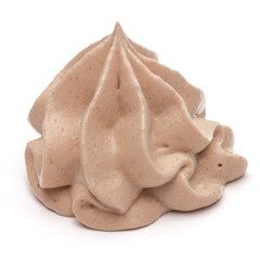 Chocolate cream swirl isolated on white background cutout
