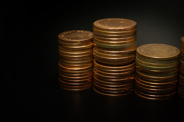 The Gold coin stack  for business idea concept image