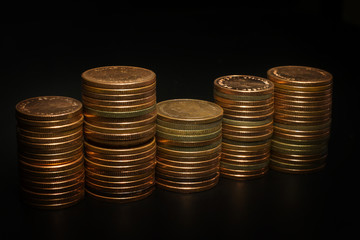 The Gold coin stack  for business idea concept image