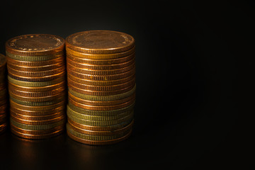 The Gold coin stack  for business idea concept image