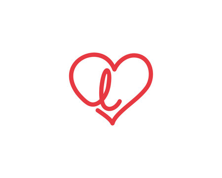 Lowercase Letter l and Heart Logo 1