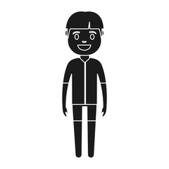 cartoon man standing icon over white background vector illustration