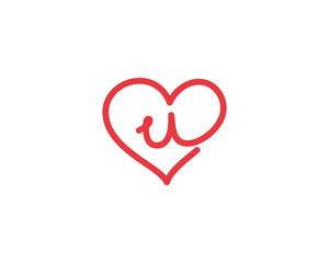 Lowercase Letter u and Heart Logo 1