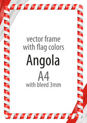 Frame and border of ribbon with the colors of the Angola flag