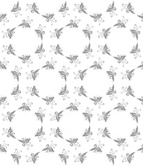 Floral vector light ornament. Seamless abstract classic background with flowers. Pattern with repeating elements