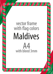 Obraz premium Frame and border of ribbon with the colors of the Maldives flag