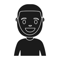 cartoon man smiling icon over white background vector illustration