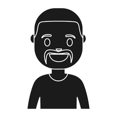 cartoon man smiling icon over white background vector illustration