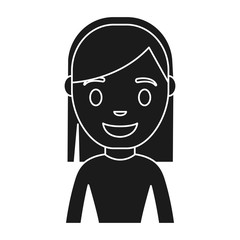 cartoon woman smiling icon over white background vector illustration