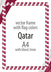 Frame and border of ribbon with the colors of the Qatar flag