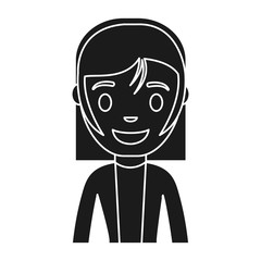 cartoon woman smiling icon over white background vector illustration