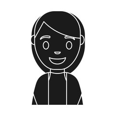 cartoon woman smiling icon over white background vector illustration