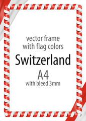 Frame and border of ribbon with the colors of the Switzerland flag