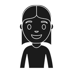 cartoon woman smiling icon over white background vector illustration