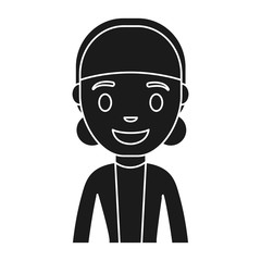 cartoon woman smiling icon over white background vector illustration