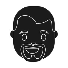 cartoon man with beard icon over white background vector illustration